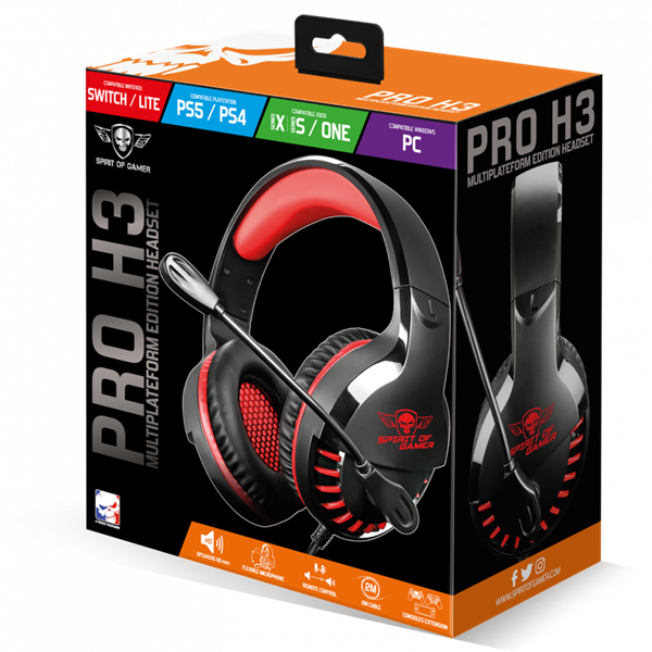 Spirit of Gamer PRO-H3 Fejhallgató  Narancssárga 