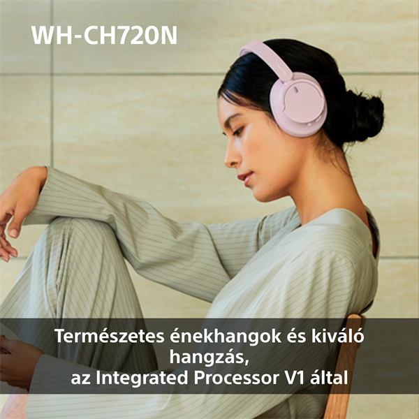 Sony WHCH720NP Bluetooth zajszűrős rózsaszín fejhallgató