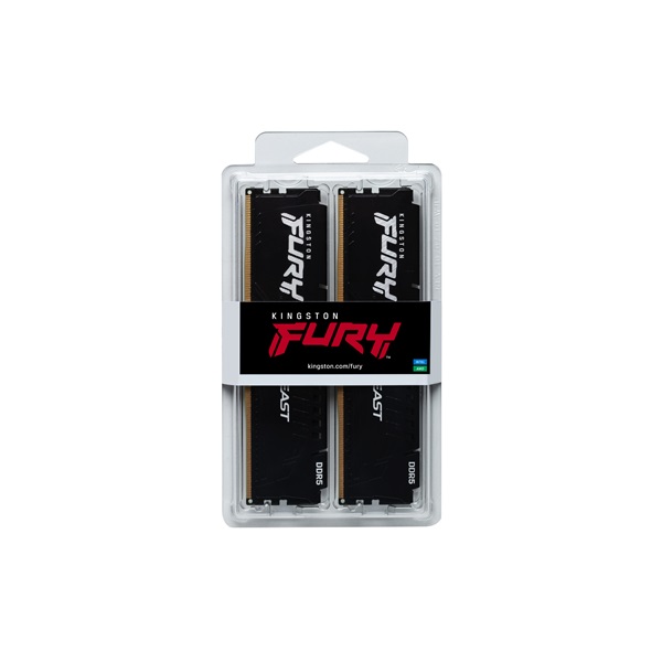32GB 5200MHz DDR5 RAM Kingston Fury Beast Black CL40 (2x16GB) (KF552C40BBK2-32)