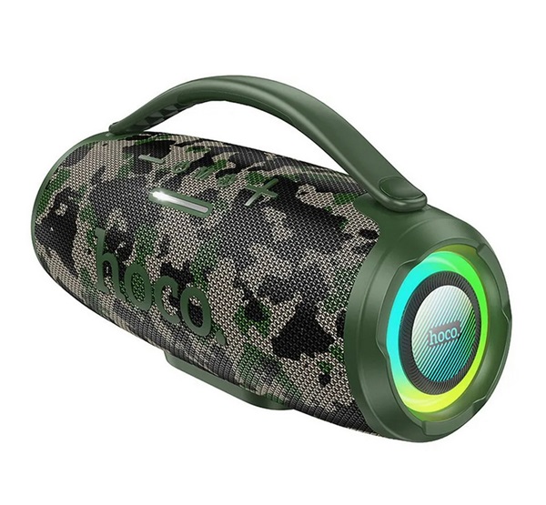 Hoco bluetooth hordozható hangszóró (v5.4, 2x15W, TF/microSD kártyaolvasó, FM rádió, AUX, LED világítás) SÖTÉTZÖLD (HA4)