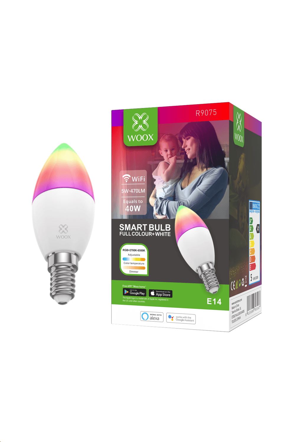 Woox Smart Home okos LED fényforrás E14 5W 2700-6500K (R9075) Woox Smart Home okos LED fényforrás E14 5W 2700-6500K (R9075)