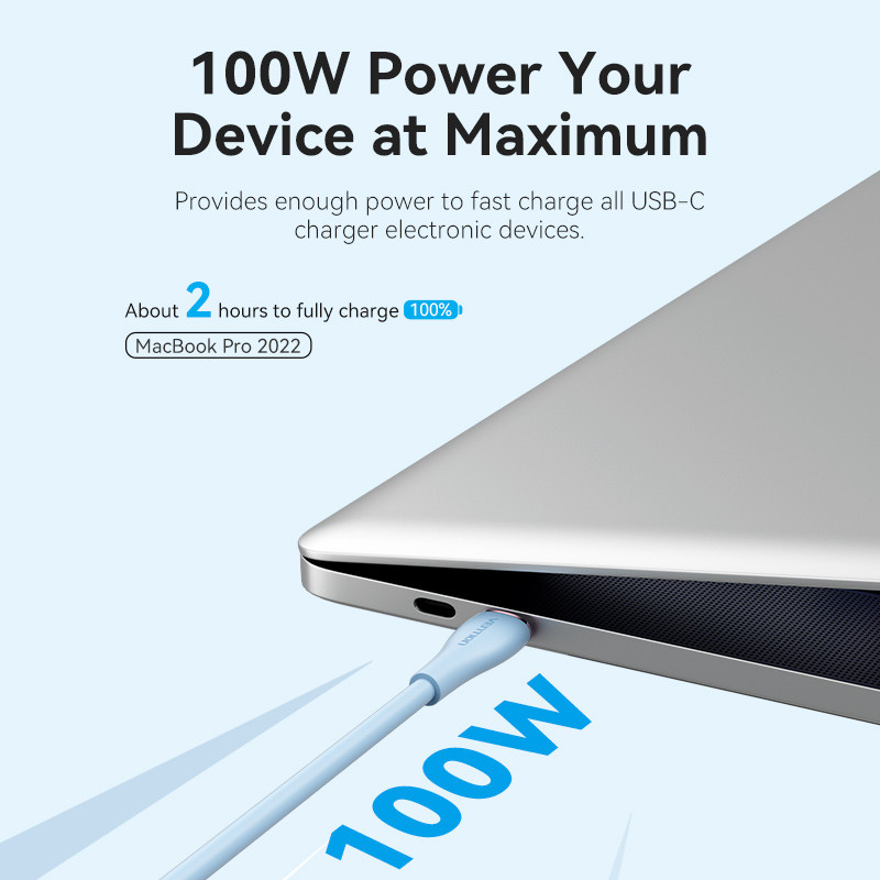 Vention USB-C 2.0/M -> 2*USB-C/M 5A szilikon 1,5m kábel Zöld