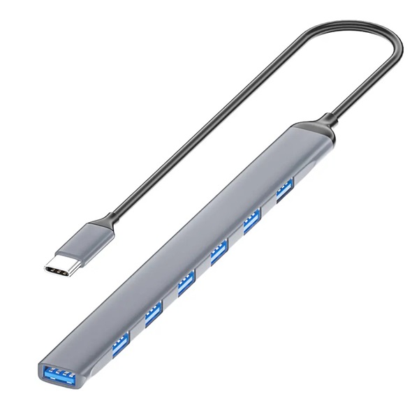 BLACKBIRD USB 3.0 Type-c 7 port hub extra slim, aluminium ház, notebookhoz BLACKBIRD USB 3.0 Type-c 7 port hub extra slim, aluminium ház, notebookhoz
