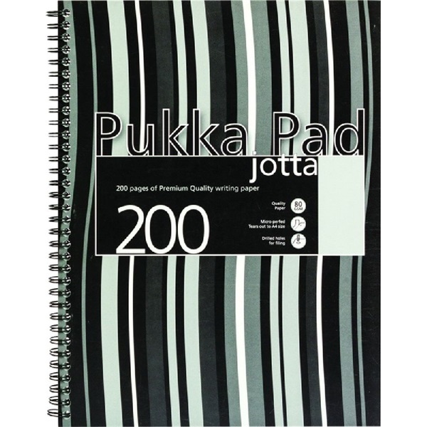 Pukka Pad Jotta Pad A5 PP 200 oldalas fekete csíkos vonalas spirálfüzet Pukka Pad Jotta Pad A5 PP 200 oldalas fekete csíkos vonalas spirálfüzet
