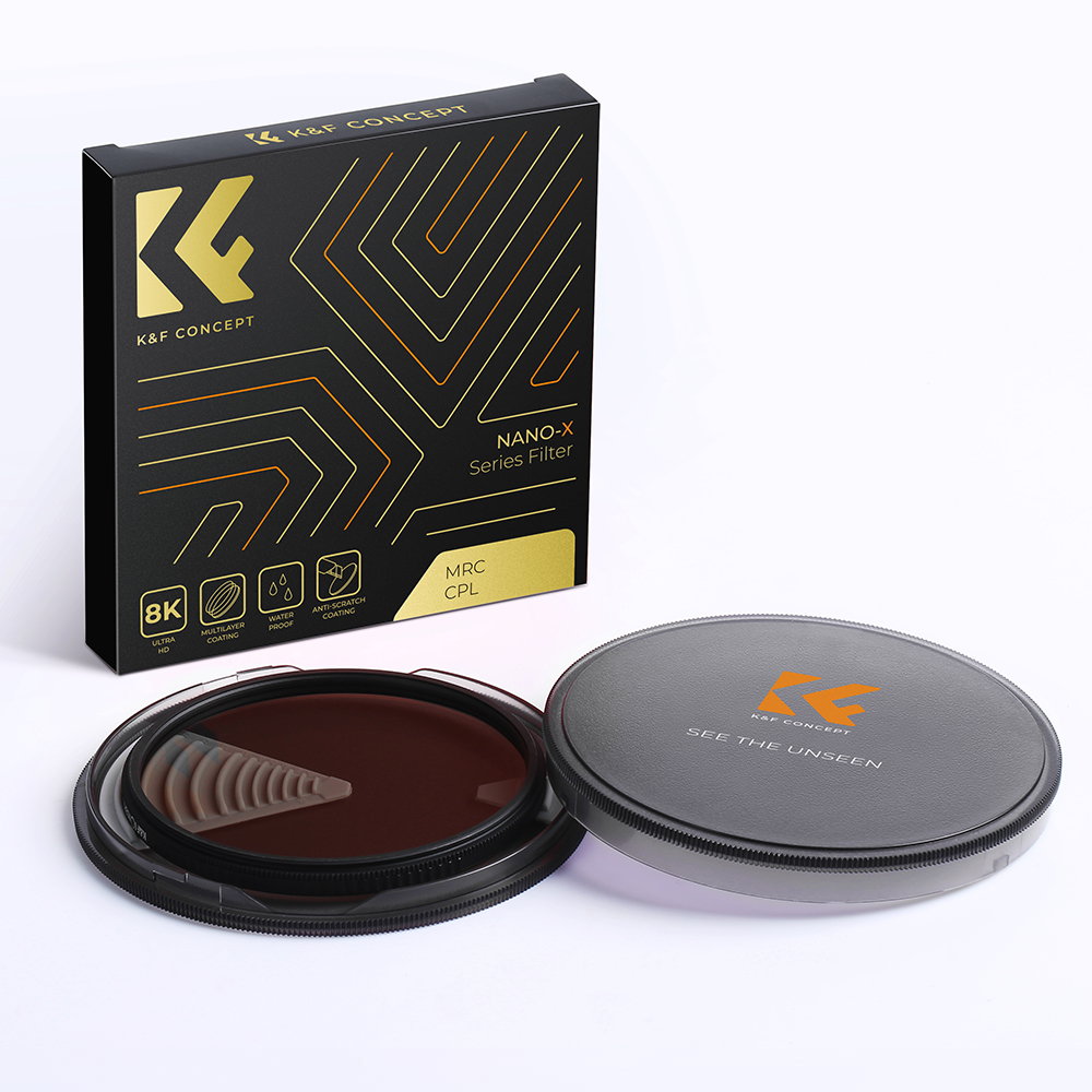 K&F Concept NANO-X series, B270, HD, CPL szűrő, vízlepergető, karcálló, 62mm K&F Concept NANO-X series, B270, HD, CPL szűrő, vízlepergető, karcálló, 62mm