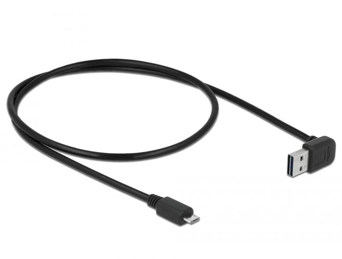 Delock EASY-USB 2.0 Type-A apa (elforgatott csatlakozó) > USB 2.0 Type Micro-B apa kábel 0,5m fekete (85203) Delock EASY-USB 2.0 Type-A apa (elforgatott csatlakozó) > USB 2.0 Type Micro-B apa kábel 0,5m fekete (85203)