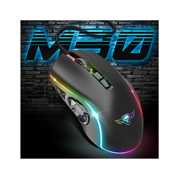 Spirit of Gamer ELITE-M30  Optikai 10 gomb programozható RGB Egér  Fekete 
