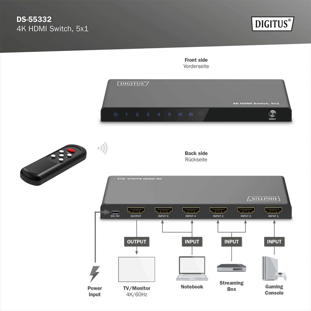 Digitus DS-55332 4K HDMI Switch