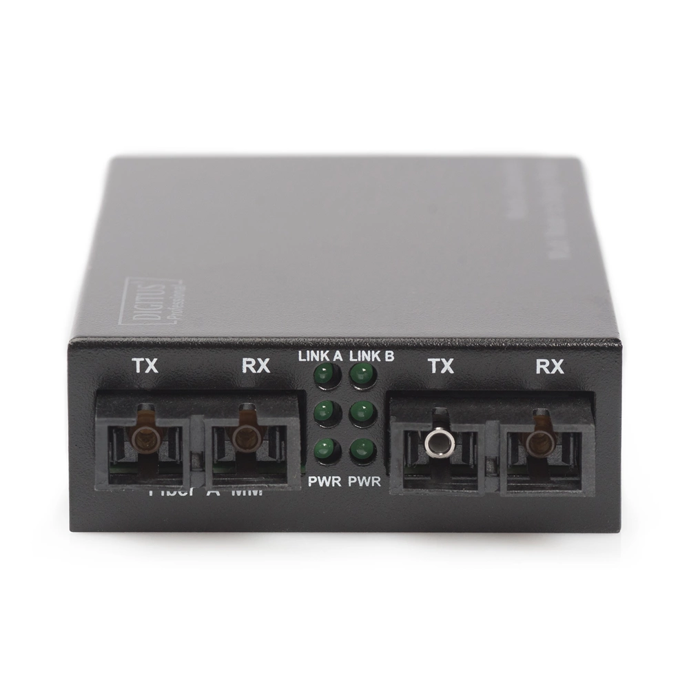 Digitus DN-82124  1000 Mbit/s 1310 nm Single-mode  Multi-mode hálózati média konverter Fekete