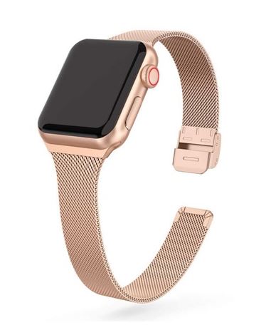 Mybandz Apple Watch 38/40/41mm Milánói fém óraszíj rosegold (APW381572)
