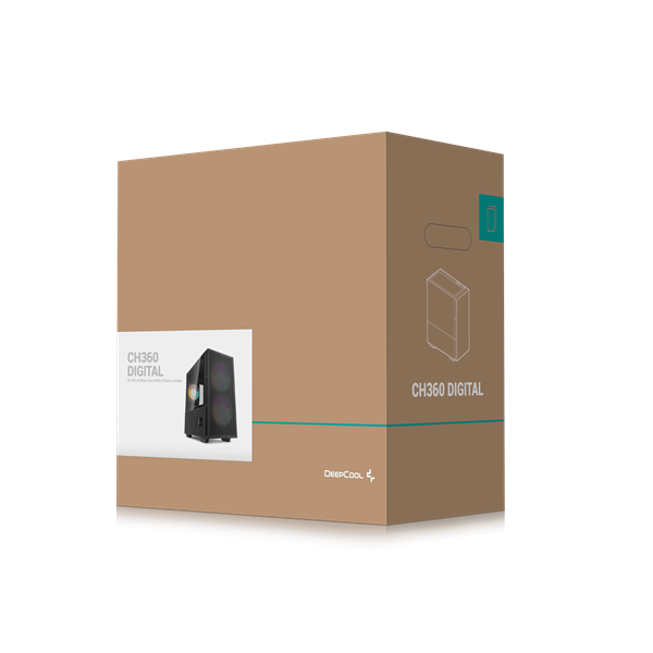 DeepCool    CH360 DIGITAL fekete  Mini-ITX / Micro-ATX  A-RGB Számítógépház fekete 