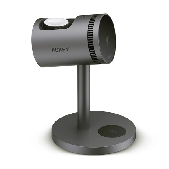 Aukey MagFusion 3-in-1 Pro Qi2 aktív hűtésű vezeték nélküli töltőállvány
