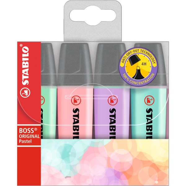 Stabilo BOSS ORIGINAL Pastel 4db-os vegyes színű szövegkiemelő Stabilo BOSS ORIGINAL Pastel 4db-os vegyes színű szövegkiemelő