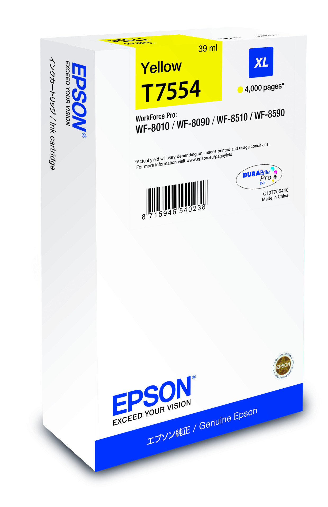 Epson T7554 Patron Sárga 4K  Eredeti
