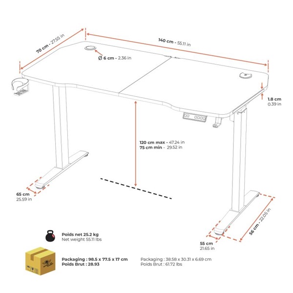 Spirit Of Gamer Headquarter 900 Gaming Desk Fekete