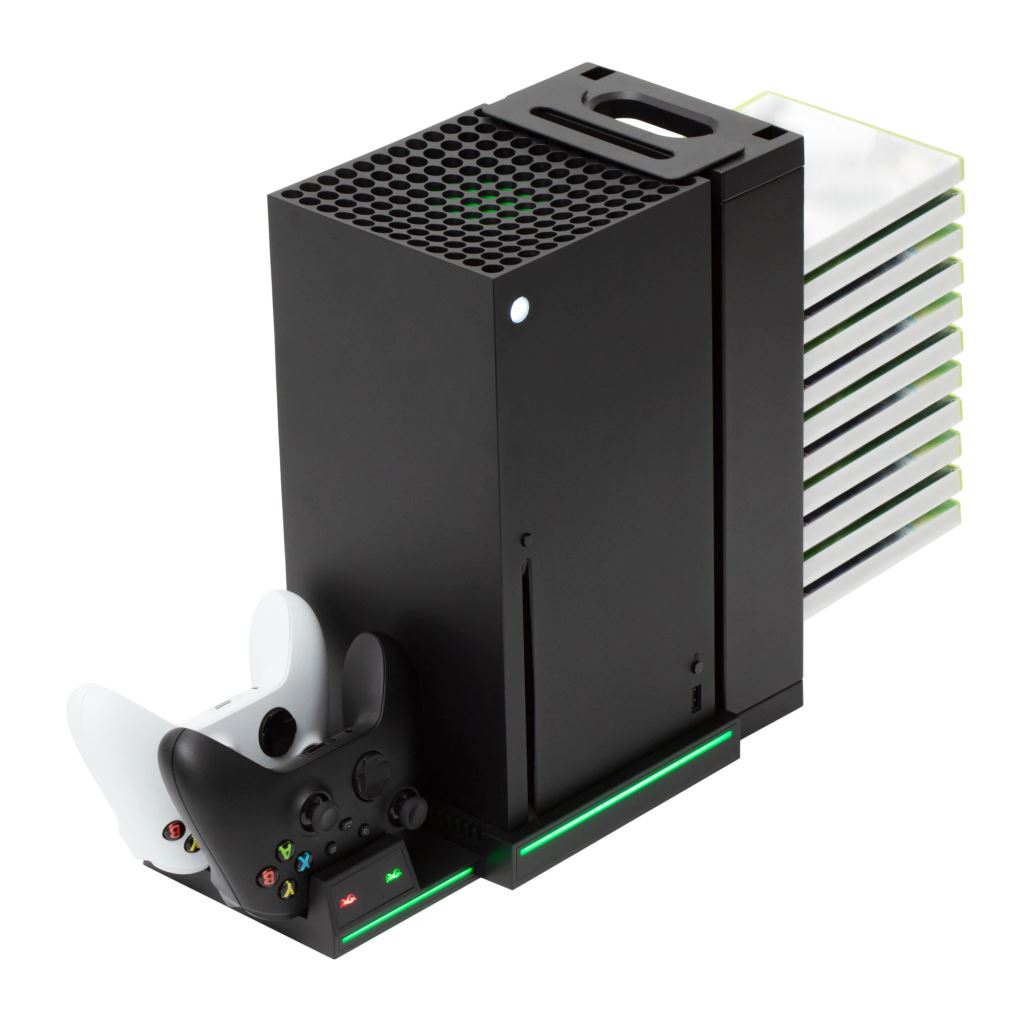 FroggieX Cooling Charging Stand & Storage Xbox Series X hűtő + dupla töltő állvány + játék tartó fekete (FX-XS-C1-B)