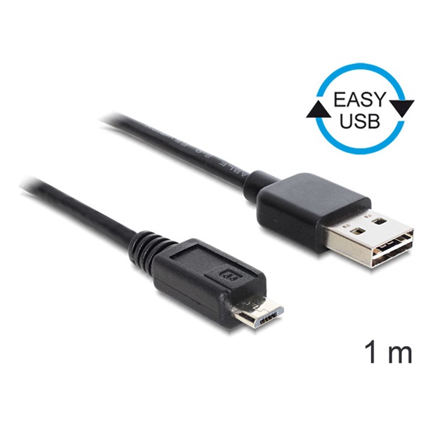 Delock 83366 EASY-USB 2.0 -A apa > USB 2.0 micro-B apa 1 m kábel Delock 83366 EASY-USB 2.0 -A apa > USB 2.0 micro-B apa 1 m kábel