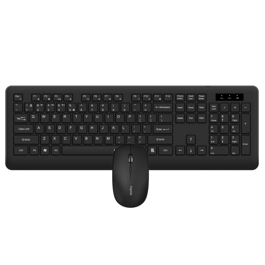 Rapoo 8310M vezeték nélküli (Bluetooth 5.0 és 2.4 GHz) billentyűzet + optikai egér fekete (00229633)