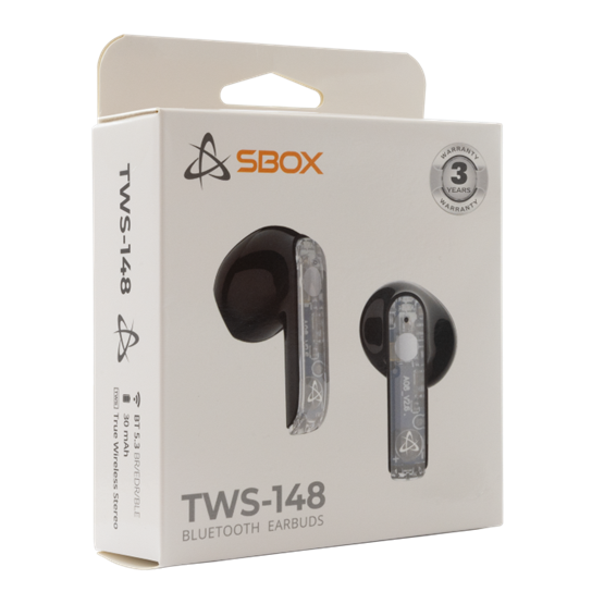  SBOX EB-TWS148B bluetooth v5.3 fülhallgató mikrofonnal BR+EDR+BLE Fekete