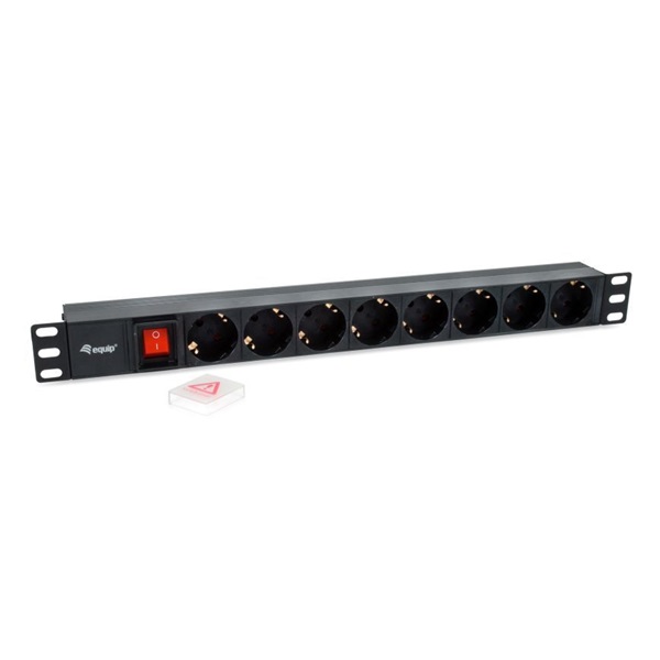 Equip 333286 C14 8 Schuko Rack 1U 1,8m kábel Hálózati Elosztó Fekete Equip 333286 C14 8 Schuko Rack 1U 1,8m kábel Hálózati Elosztó Fekete