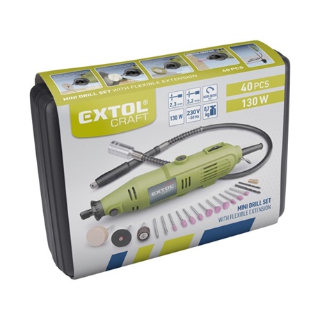 Extol Craft 404116 MINI KÖSZÖRŰ ÉS FÚRÓGÉP KÉSZLET, 130W