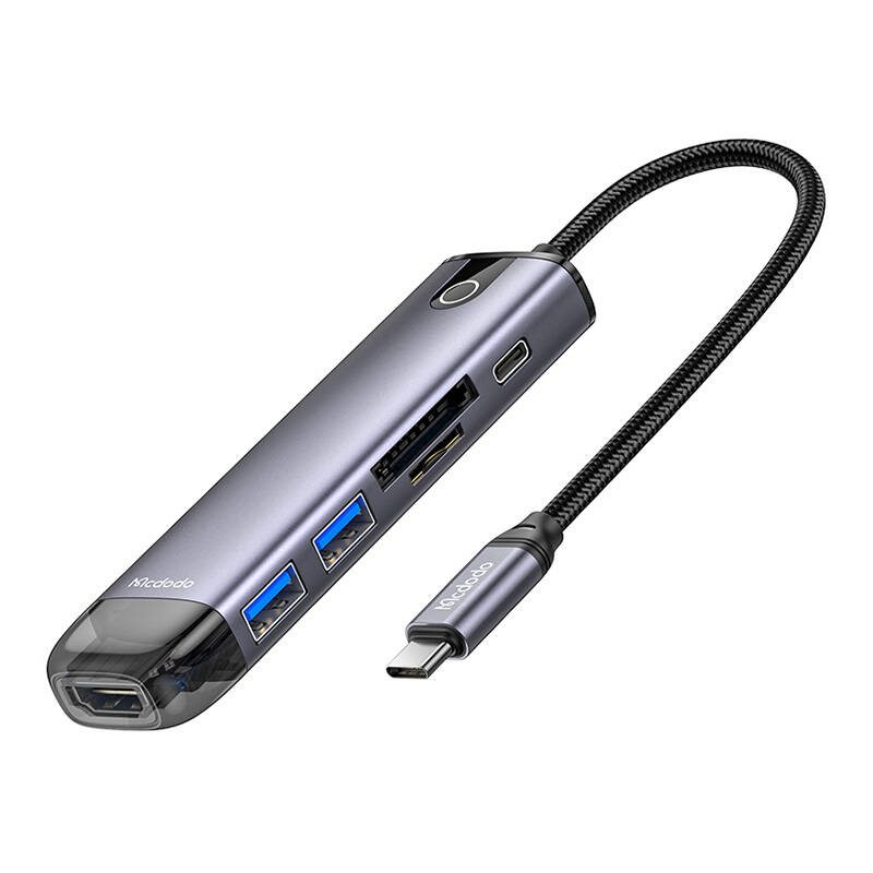 Mcdodo HU-7420 USB-C  HDMI VGA  USB3.0*2  USB3.0*2  SD TF 6-in-1 USB-C Hub