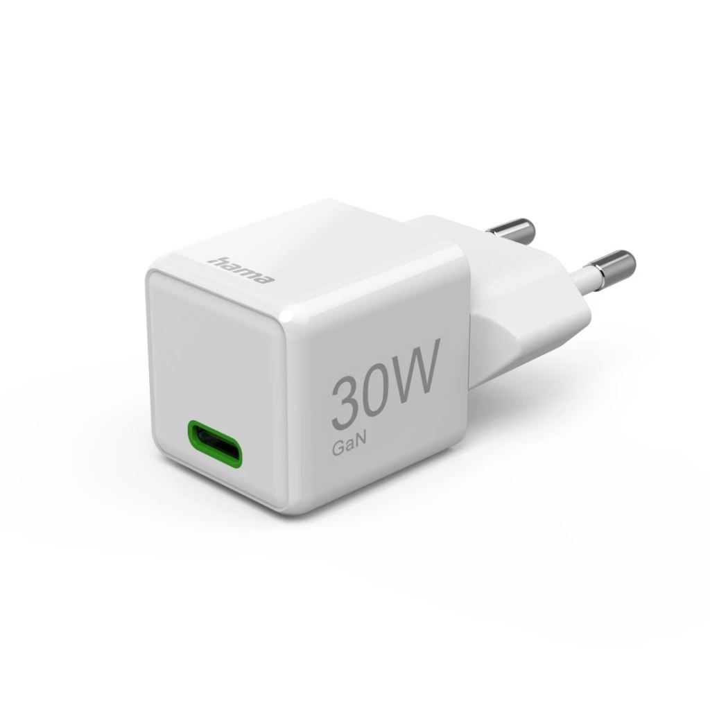 Hama Fast Charger GaN USB-C Super-Mini Charger PD 30W Fehér