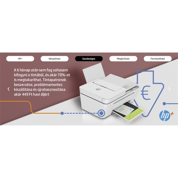 HP DeskJet Plus 4120E tintasugaras multifunkciós Instant Ink ready nyomtató (26Q90B)