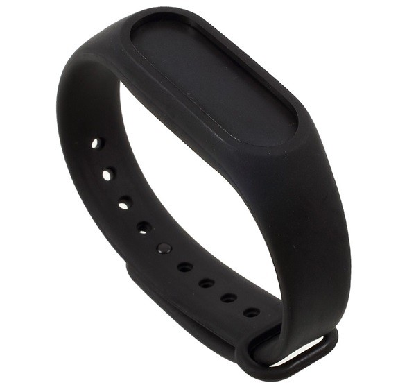 Szilikon keret (szilikon szíj, 18 mm, speciális) FEKETE [Xiaomi MI Band 2]
