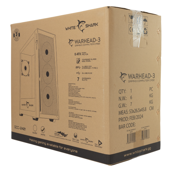  White Shark Midi GCC-2401W WARHEAD Számítógépház Fehér