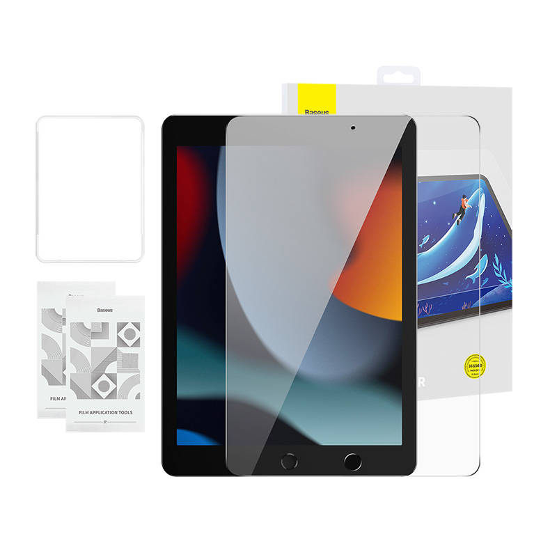 Tempered Glass Baseus Crystal 0.3 mm for iPad Pro/Air3/ 10,2" iPad 7/8/9 (2szt.) + cleaning kit Tempered Glass Baseus Crystal 0.3 mm for iPad Pro/Air3/ 10,2" iPad 7/8/9 (2szt.) + cleaning kit