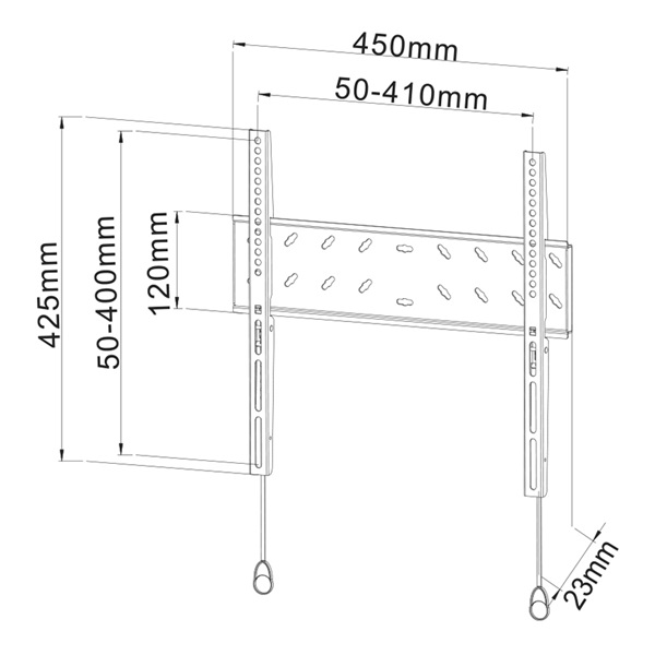 Stell SHO 2020 25"-50" VESA 400x400 slim fix fekete fali konzol Stell SHO 2020 25"-50" VESA 400x400 slim fix fekete fali konzol