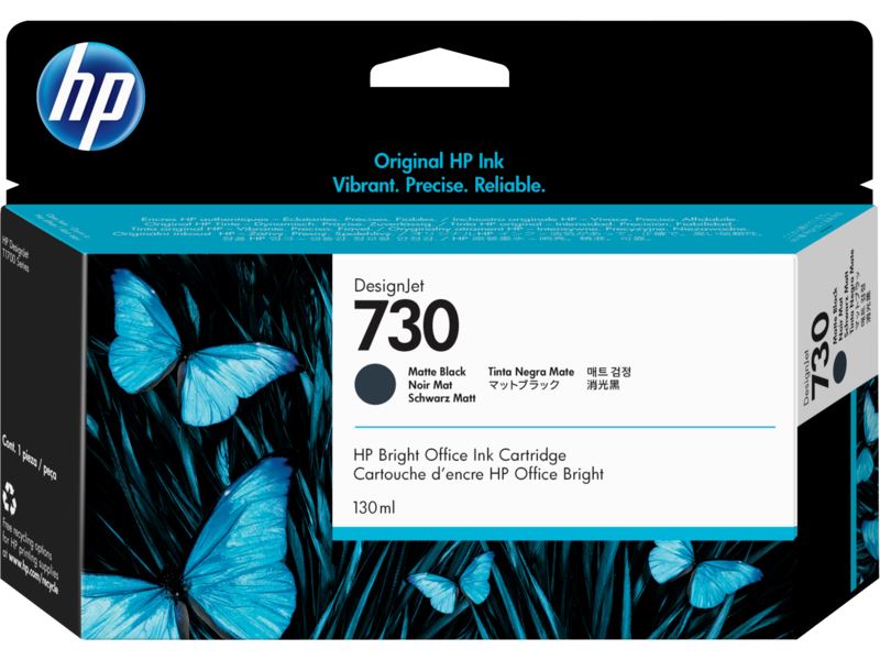HP 730 tintapatron 130-ml mattfekete (P2V65A)