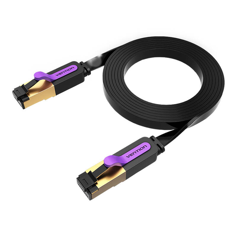 Flat UTP Category 7 Network Cable Vention ICABI 3m Black Flat UTP Category 7 Network Cable Vention ICABI 3m Black