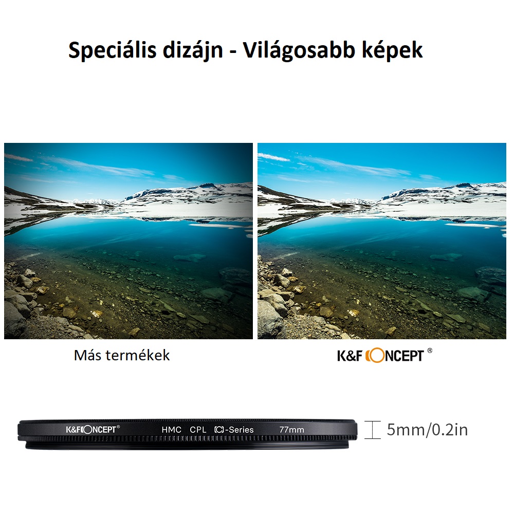 K&F Concept Classic Series CPL cirkuláris polár szűrő, 67 mm