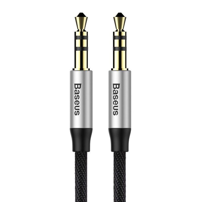 Baseus Yiven 3,5mm AUX mini jack audiokábel 1,5 m fekete-ezüst (CAM30-CS1) Baseus Yiven 3,5mm AUX mini jack audiokábel 1,5 m fekete-ezüst (CAM30-CS1)