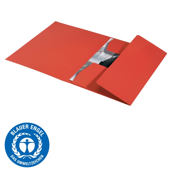 Pólyás dosszié, karton, A4, LEITZ "Recycle", piros
