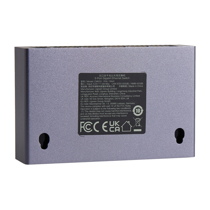 UGREEN CM633 5 portos GigaBit Ethernet switch Fekete 