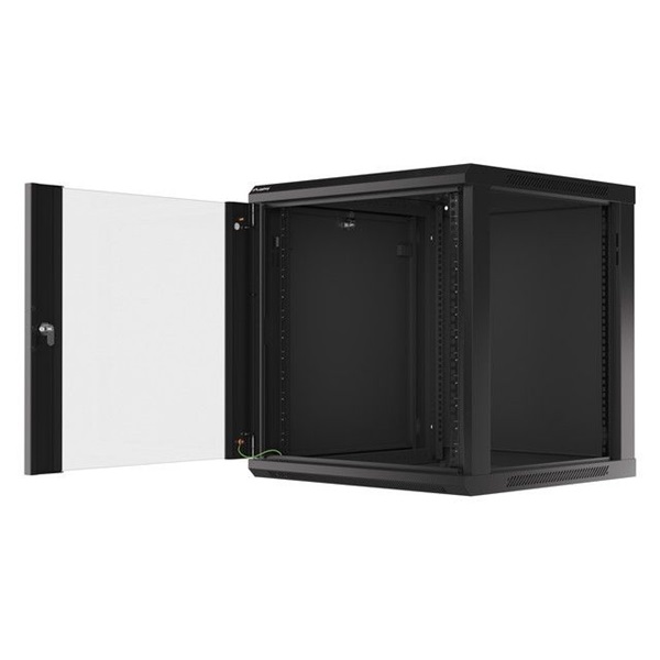 Lanberg 12U 19" fali rack szekrény 600x600mm fekete (WF01-6612-10B)