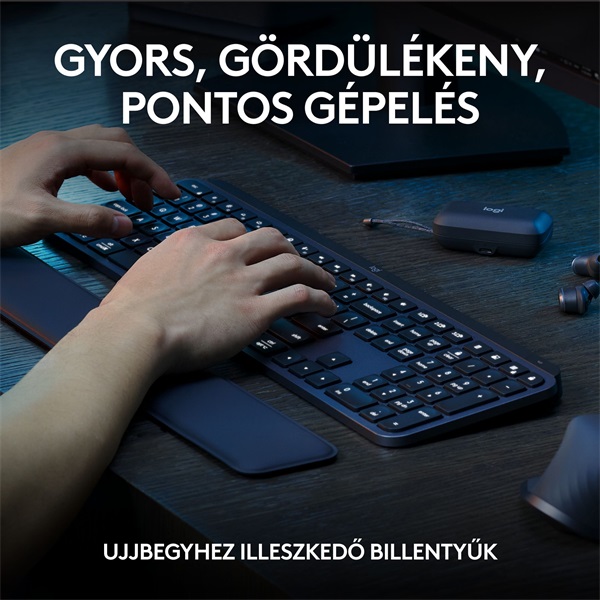 Logitech MX Keys S Plus US fekete billentyűzet