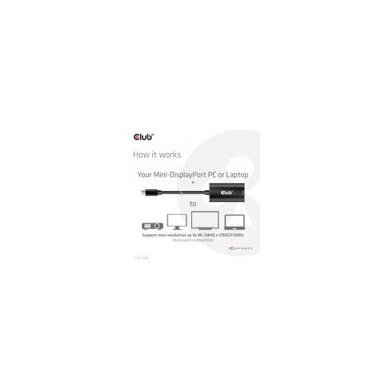  Club3D Mini DisplayPort 1.4 to HDMI 4K120Hz with DSC1.2 Active Adapter M/F