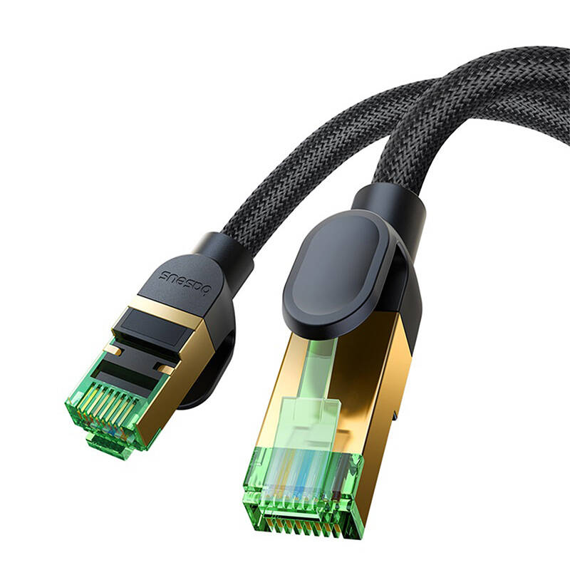 Braided network cable cat.8 Baseus Ethernet RJ45, 40Gbps, 8m (black)