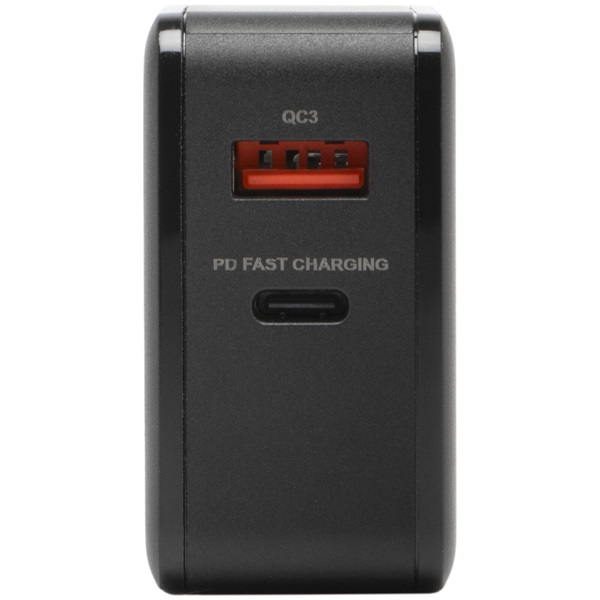 Bluestork PW-BS-65-GAN-C-A  USB-C USB-A 65W 1,8m kábel  gyorstöltés Hálózati töltő  Fekete 