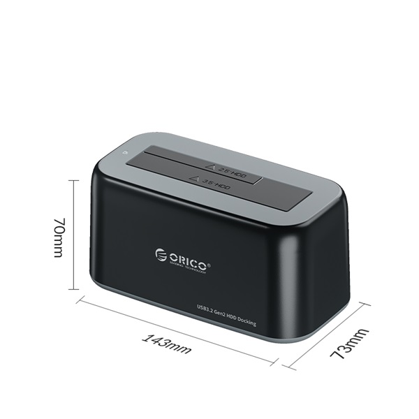 Orico   6819C3-V1-EU-BK  2,5"/3,5" HDD/SSD USB-A HDD/SSD Dokkoló Fekete 