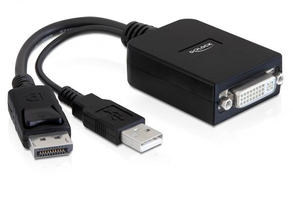 Delock DL61855 Displayport male -> DVI-I 24+5 female active adapter Delock DL61855 Displayport male -> DVI-I 24+5 female active adapter