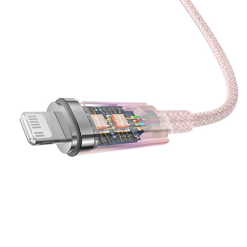 Fast Charging cable Baseus USB-C to Lightning  Explorer Series 1m, 20W (pink)