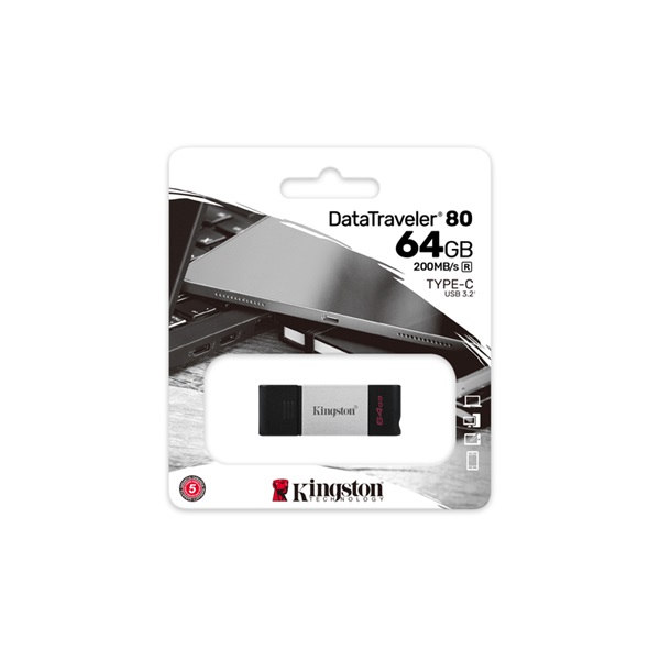 Pen Drive 64GB Kingston DataTraveler 80 USB-C (DT80/64GB)
