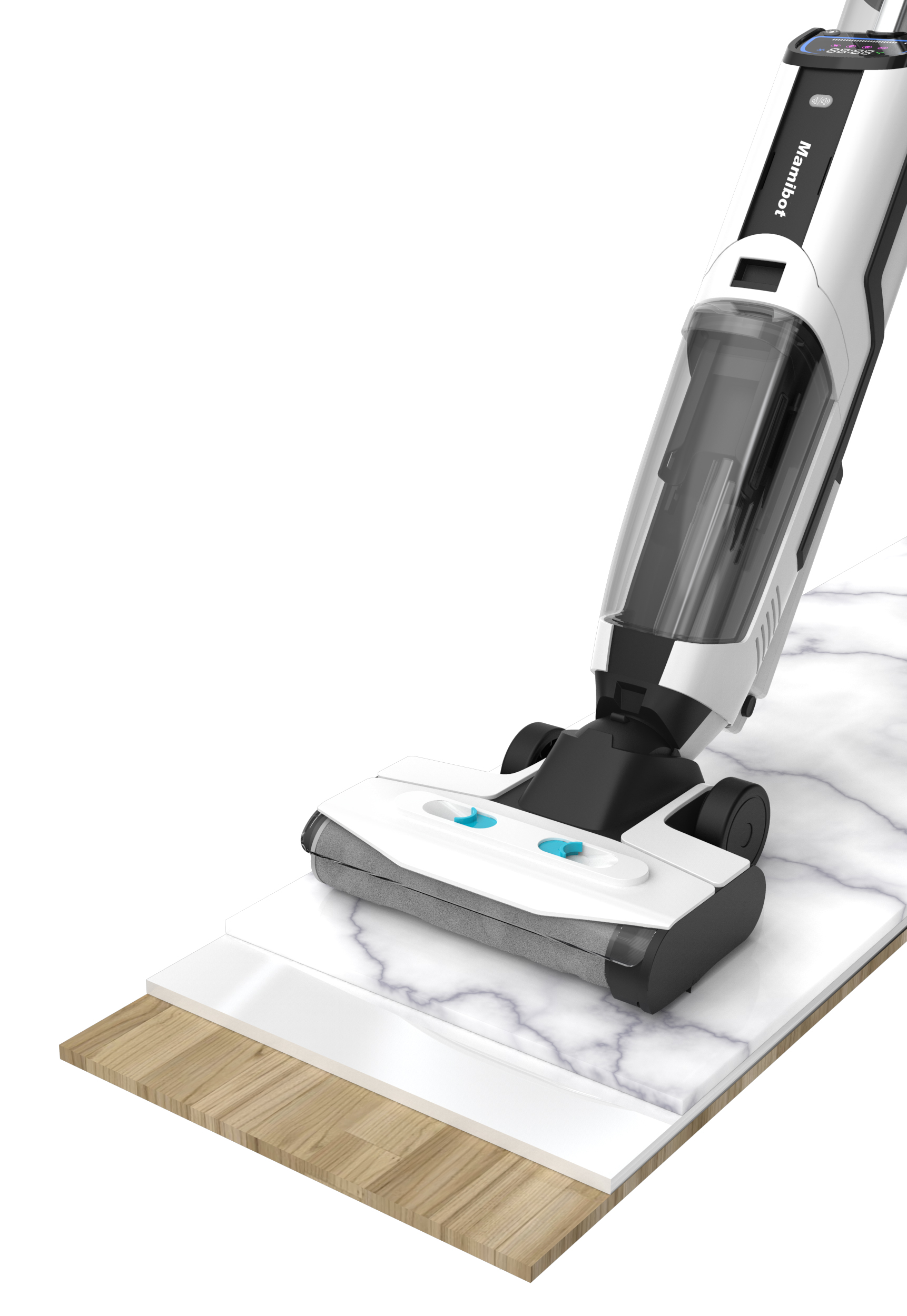 Mamibot vezeték nélküli álló porszívó, felmosóval, Wet Dry vacuum cleaner Flomo I plus, fekete-fehér