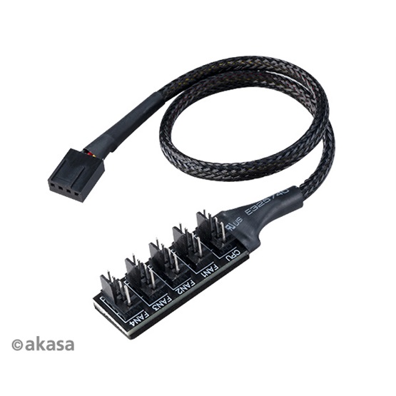  Akasa AK-CBFA08-KT02 Flexa FP5H   5x 4pin PWM  30cm  Duo pack   ventilátor kábel