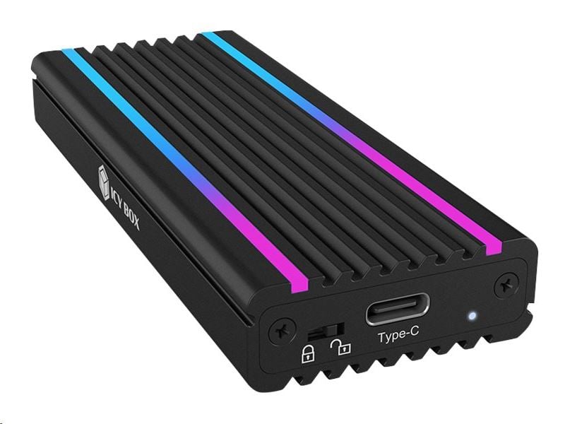 Raidsonic IcyBox IB-1824ML-C31 Enclosure for 1x NVMe with USB 3.1 (Gen 2) Type-C and Type-A interface and LED stripes